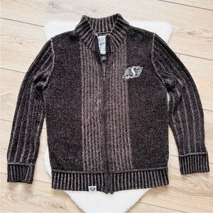 Riders Old Time Football Brown Zip-Up Sweater